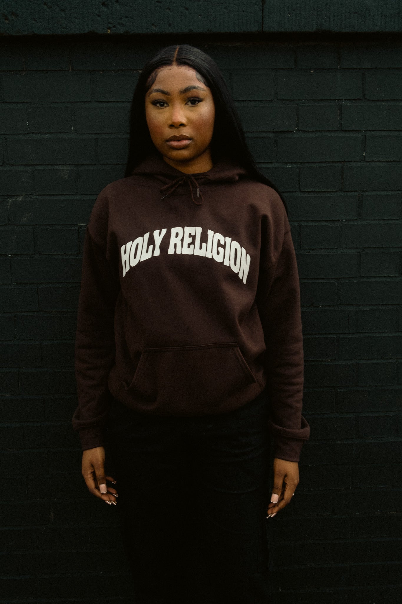 PRAYER DEFEATS PANIC HOODIE | CHOCOLATE / WHITE