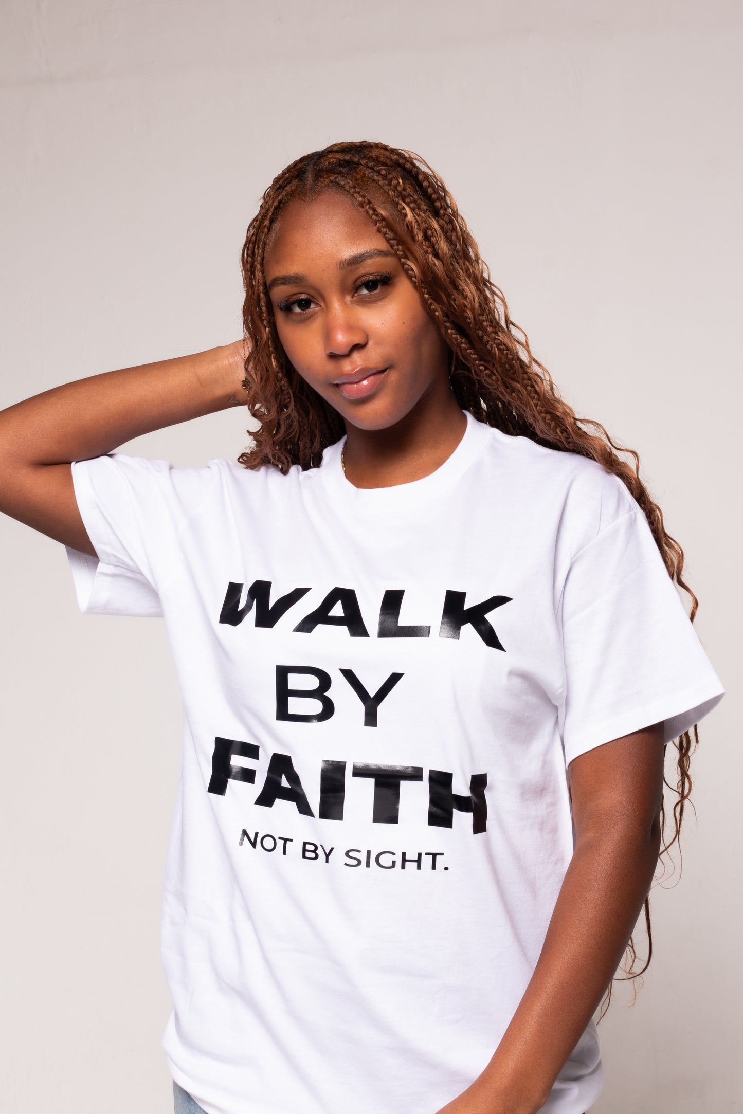 WALK BY FAITH PREMIUM TEE | WHITE / BLACK