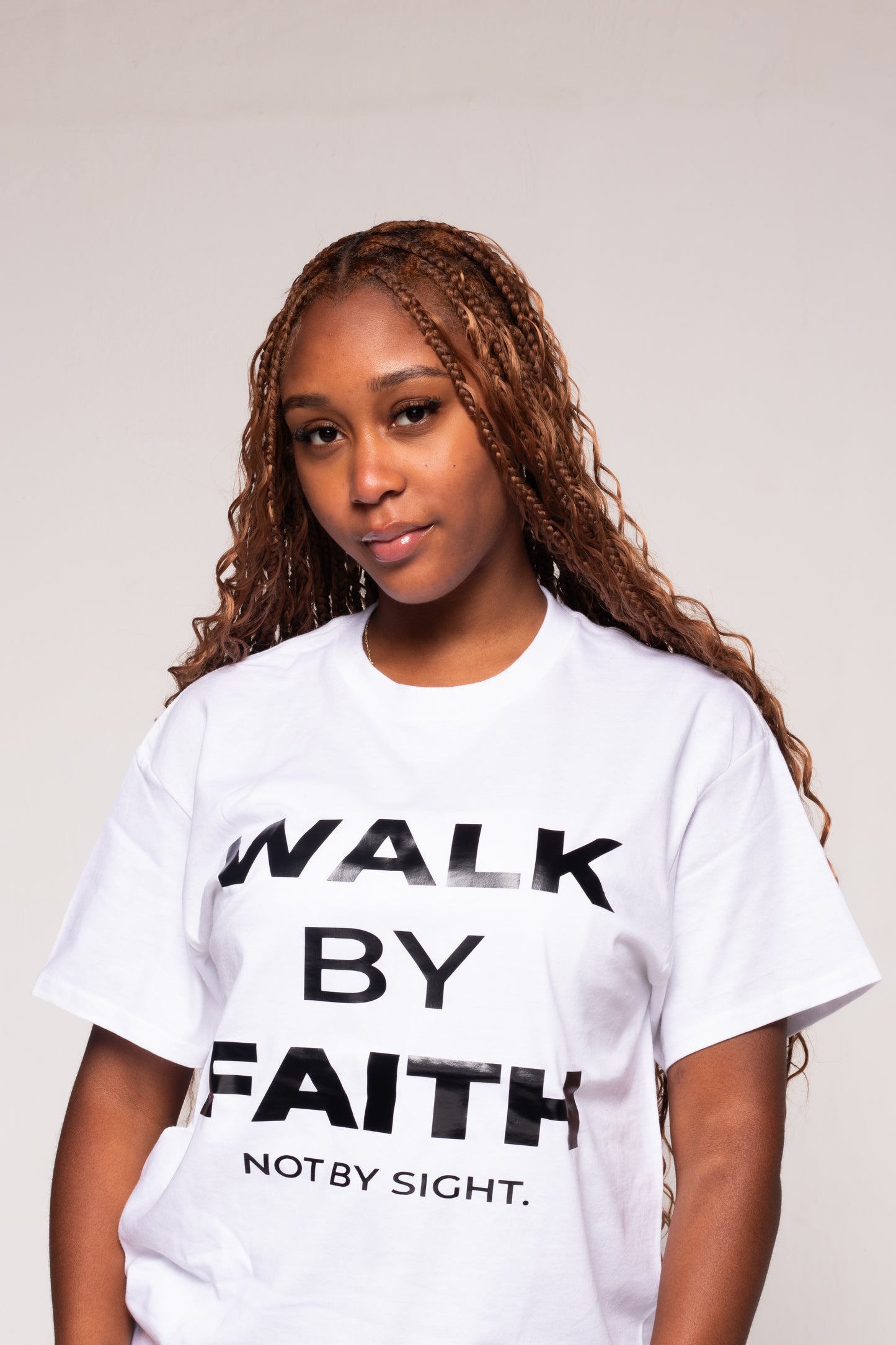 WALK BY FAITH PREMIUM TEE | WHITE / BLACK
