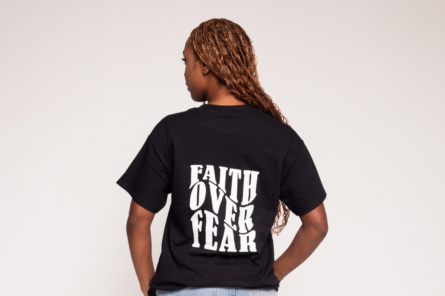 FAITH OVER FEAR PREMIUM TEE | BLACK / WHITE