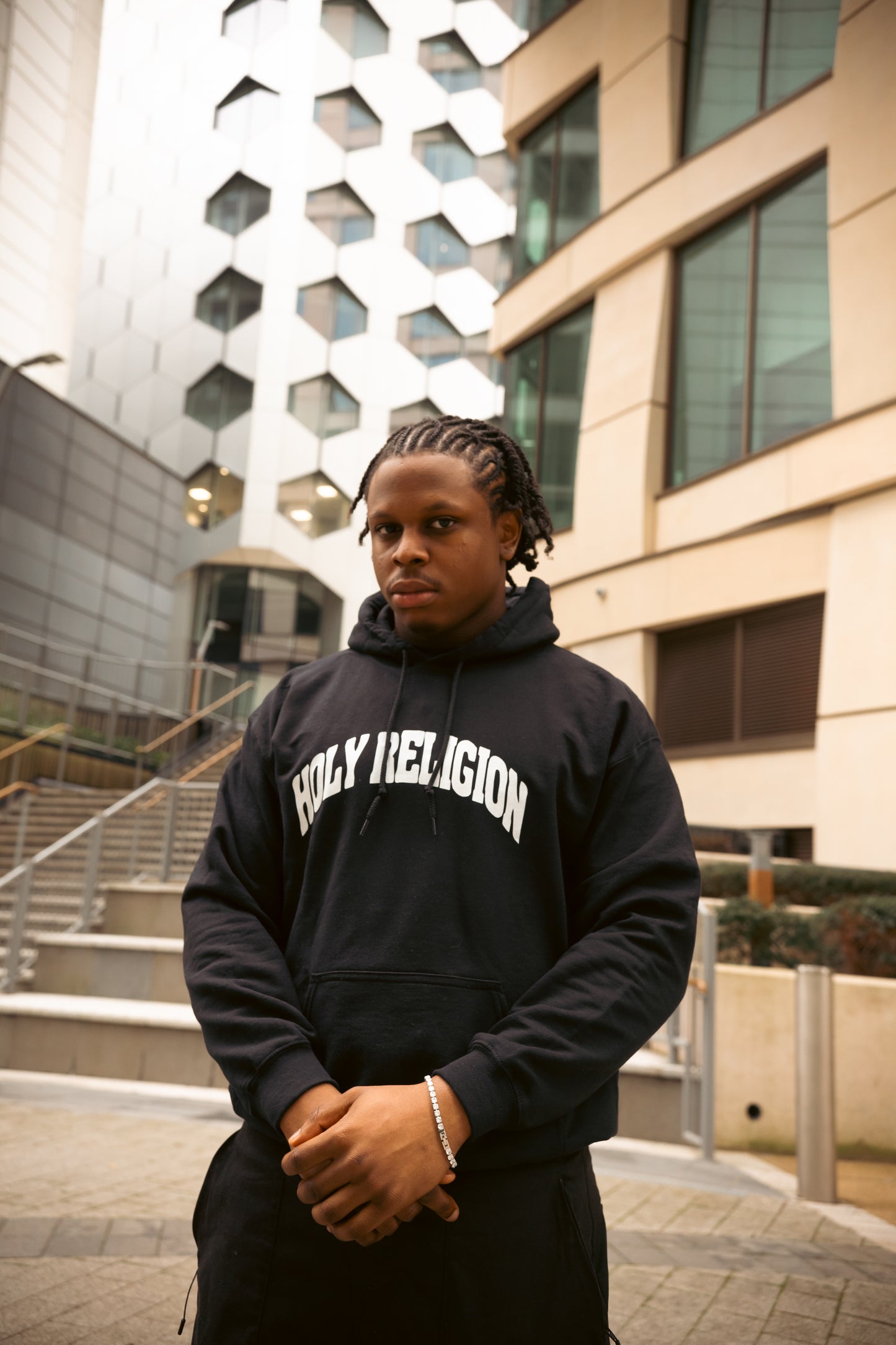 JESUS IS KING PREMIUM HOODIE | BLACK / WHITE