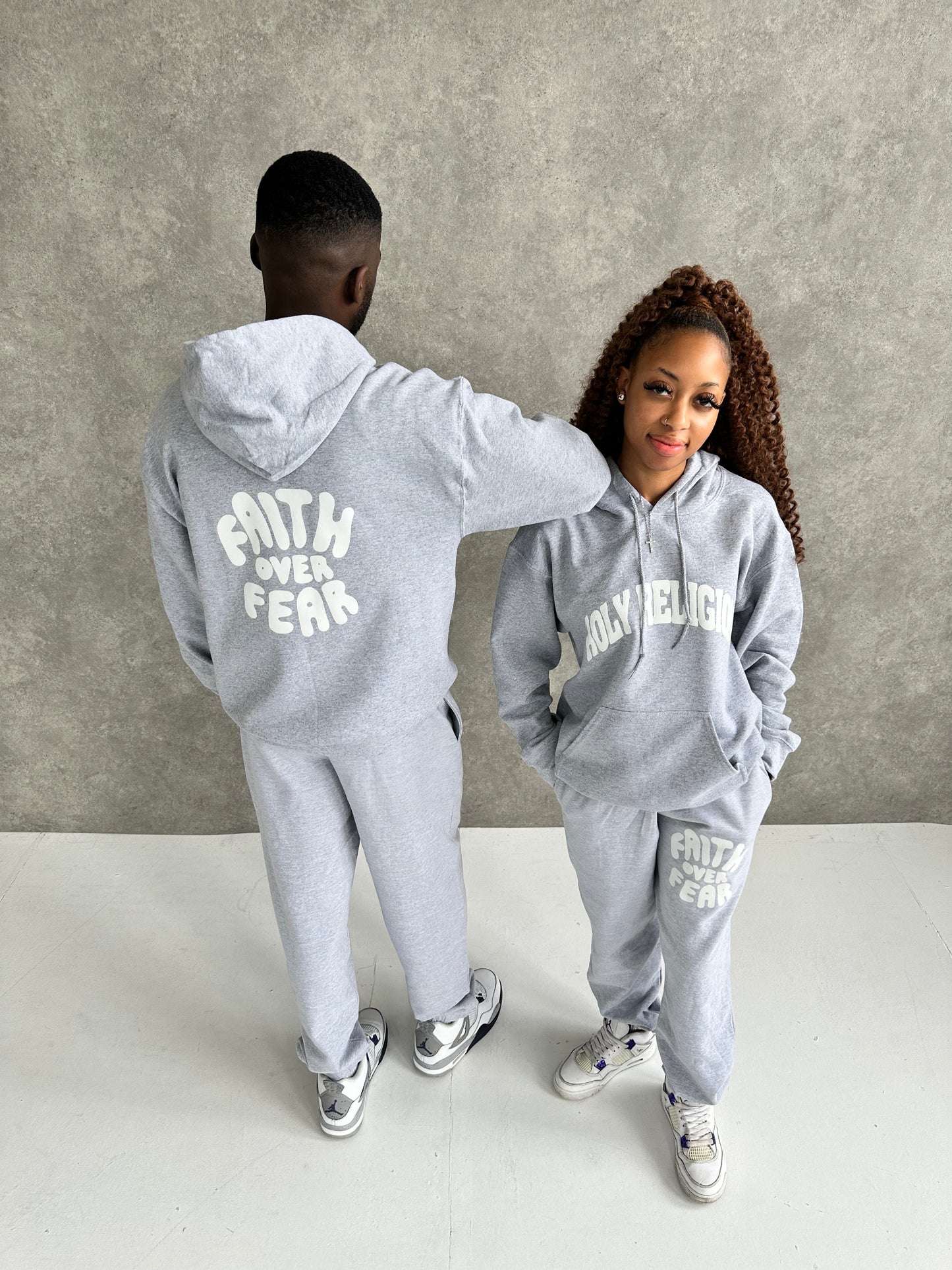 FULL TRACKSUIT PUFF PRINT | GREY/ WHITE