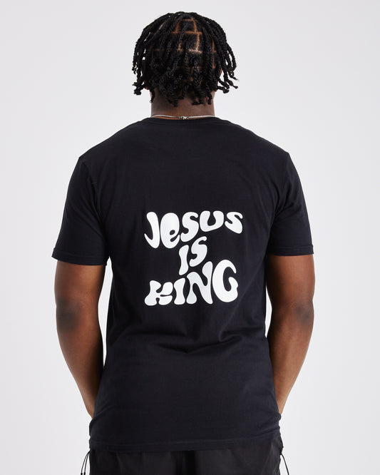 JESUS IS KING PREMIUM TEE | BLACK / WHITE