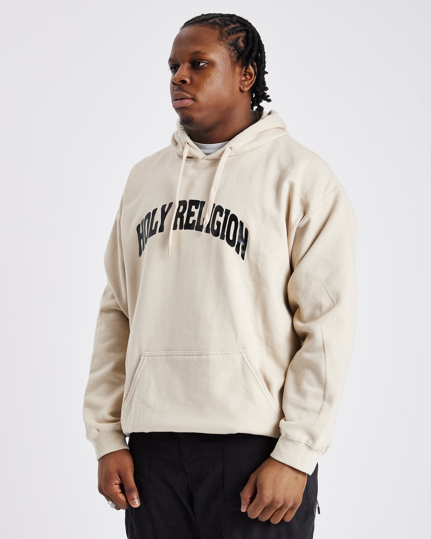 JESUS IS KING PREMIUM HOODIE | SAND / BLACK