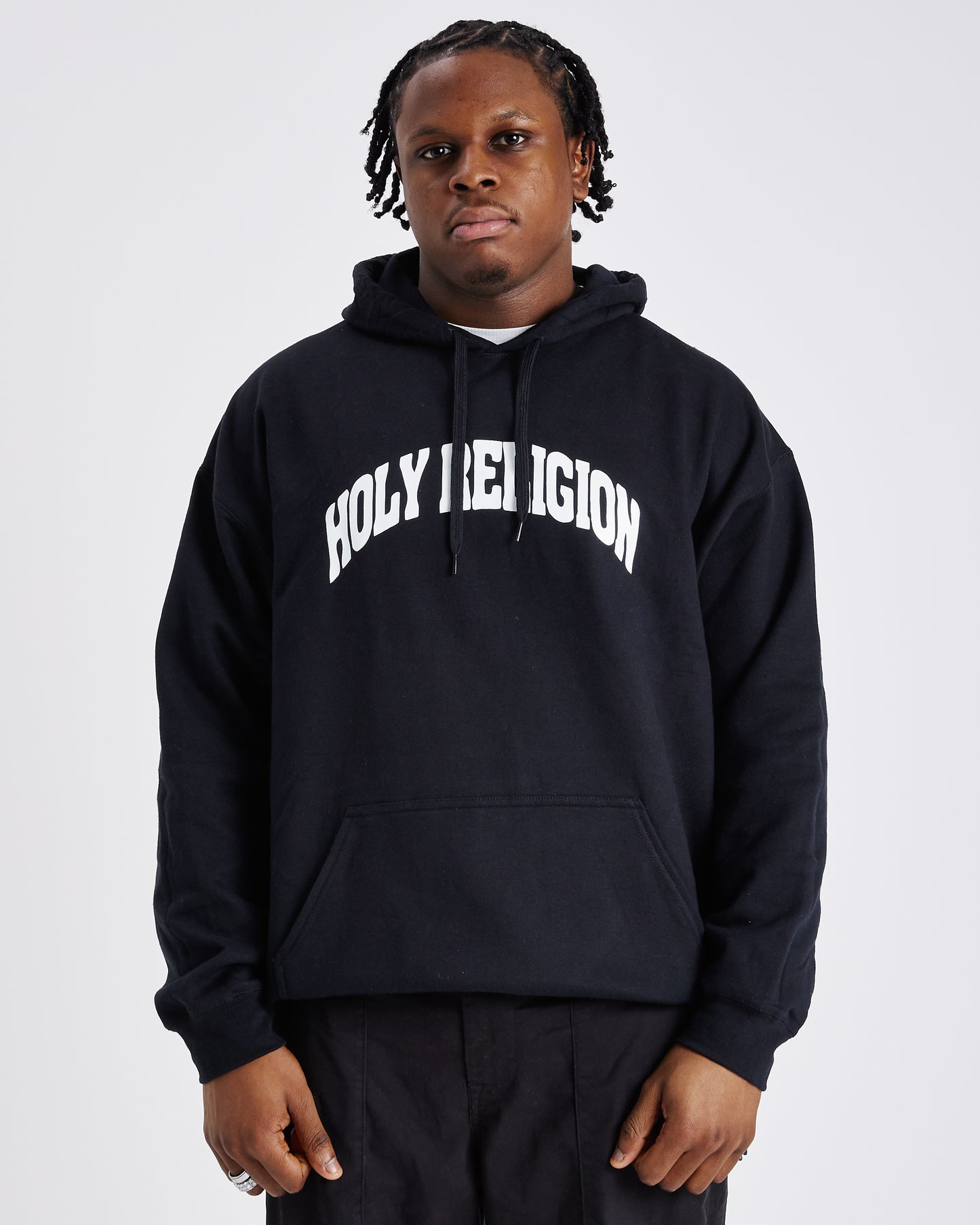 JESUS IS KING PREMIUM HOODIE | BLACK / WHITE