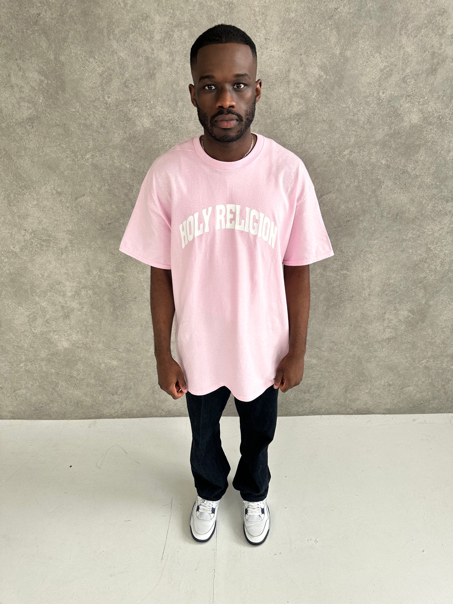 FAITH OVER FEAR PREMIUM TEE | PINK / WHITE
