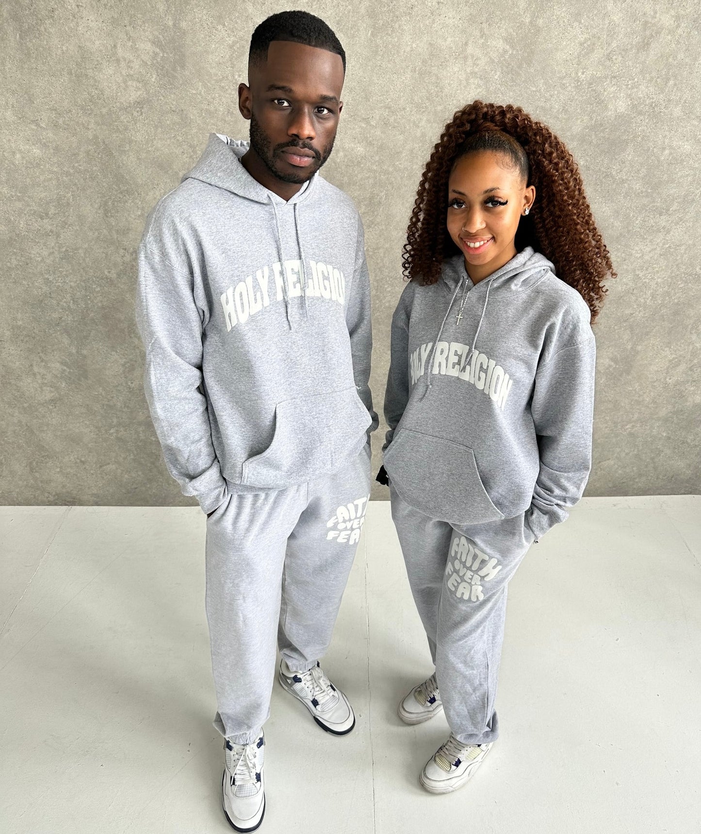 FULL TRACKSUIT PUFF PRINT | GREY/ WHITE