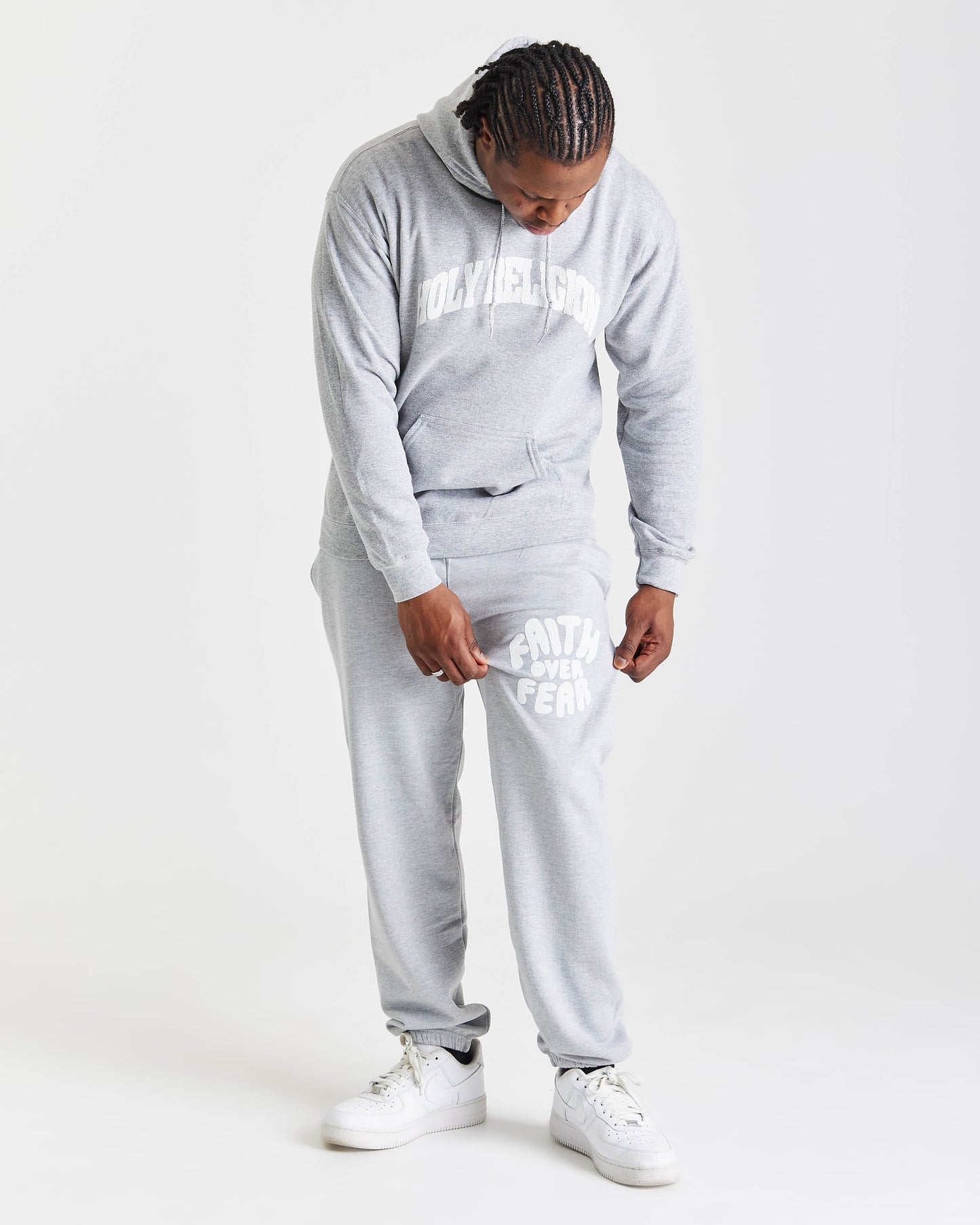FULL TRACKSUIT PUFF PRINT | GREY/ WHITE