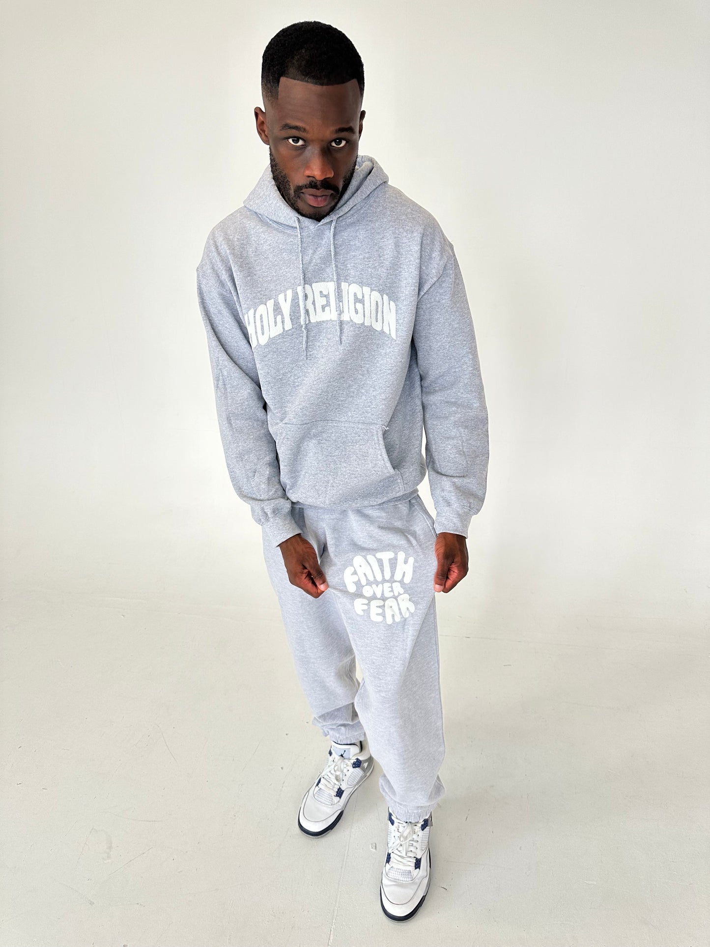 FULL TRACKSUIT PUFF PRINT | GREY/ WHITE