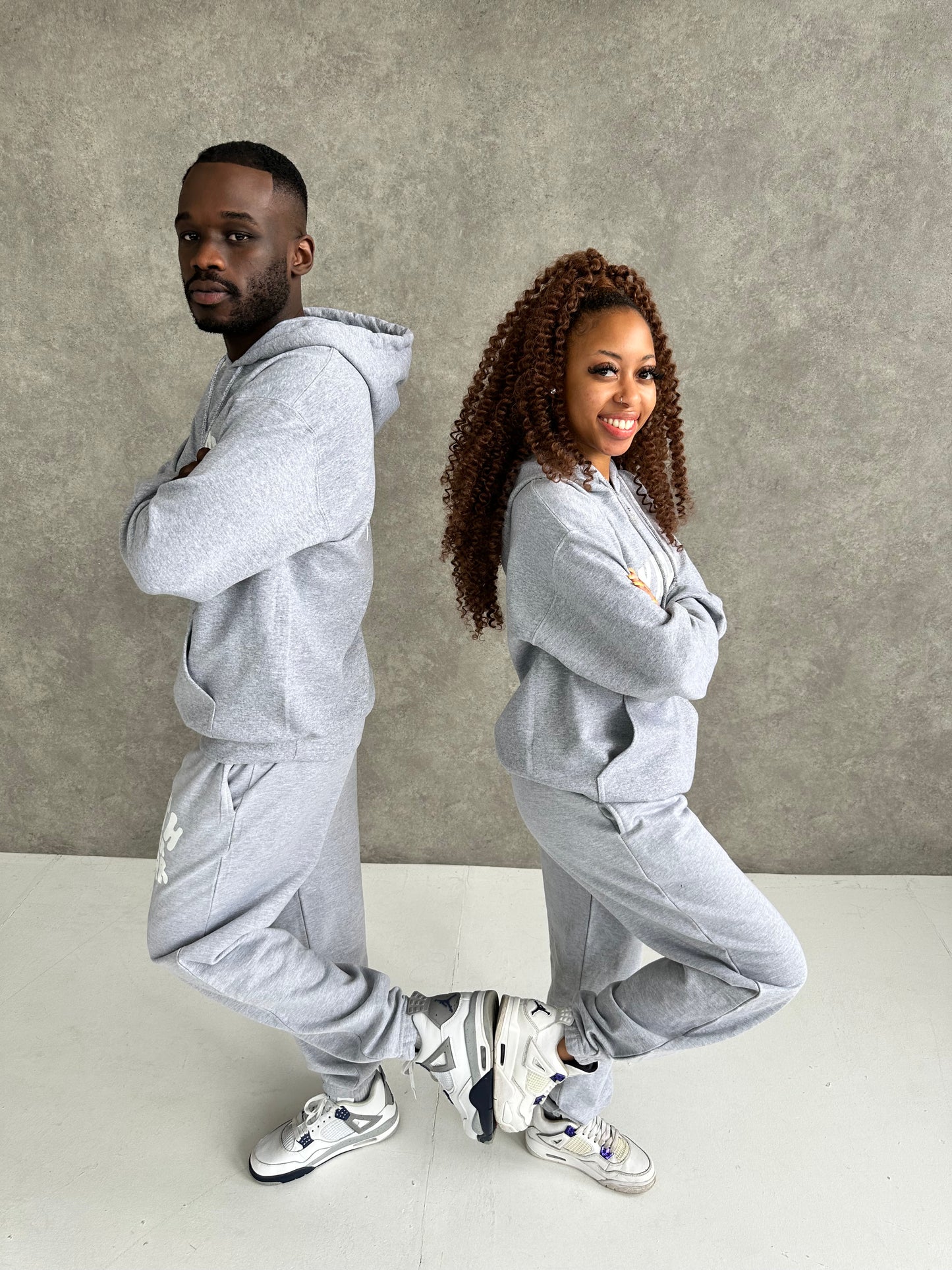 FULL TRACKSUIT PUFF PRINT | GREY/ WHITE