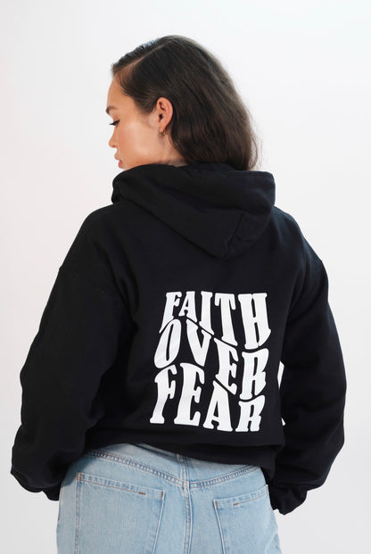 FAITH OVER FEAR HOODIE | BLACK / WHITE
