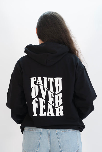 FAITH OVER FEAR HOODIE | BLACK / WHITE