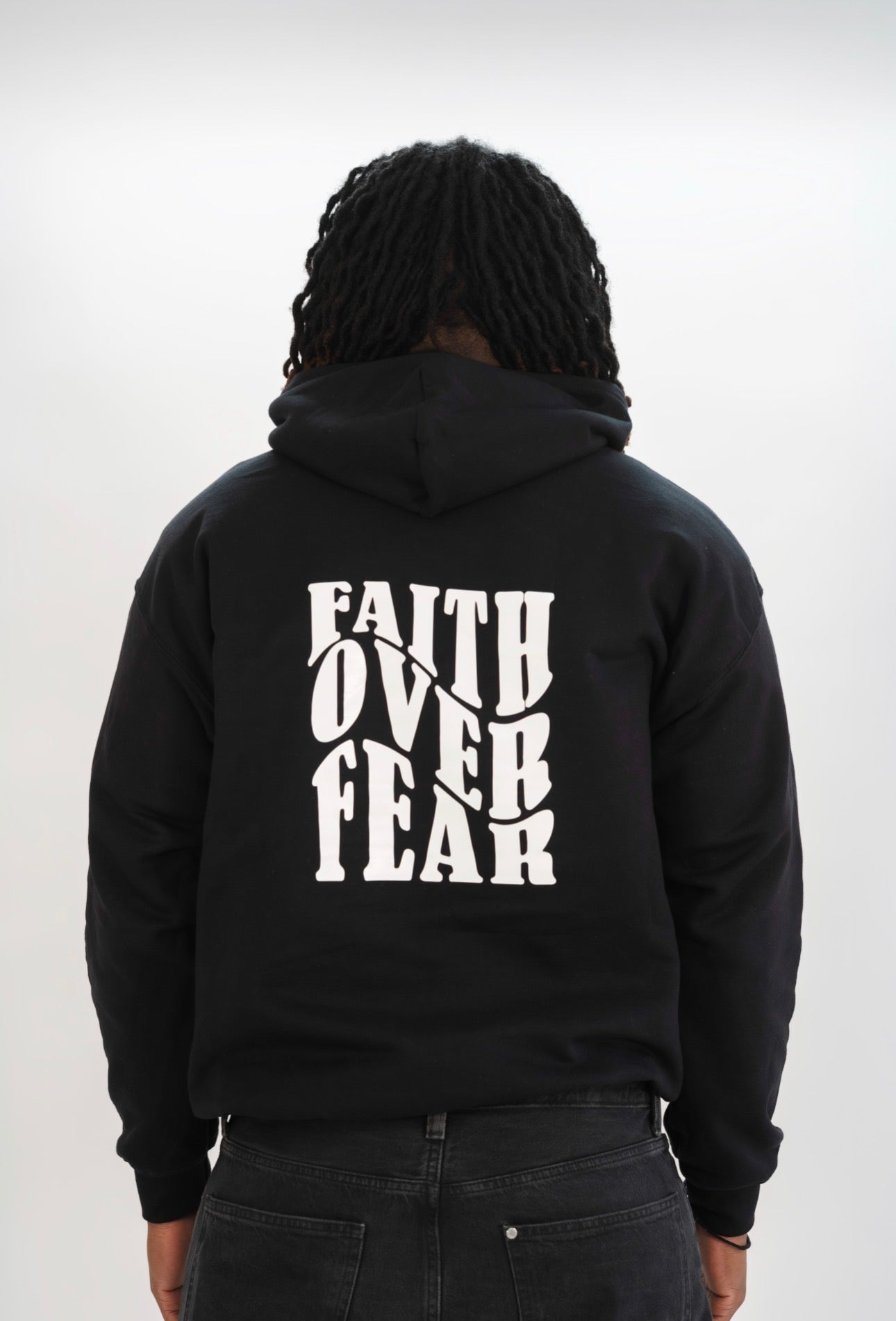 FAITH OVER FEAR HOODIE | BLACK / WHITE