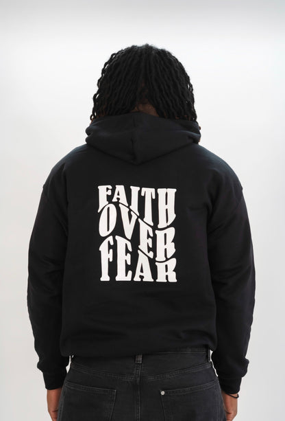 FAITH OVER FEAR HOODIE | BLACK / WHITE