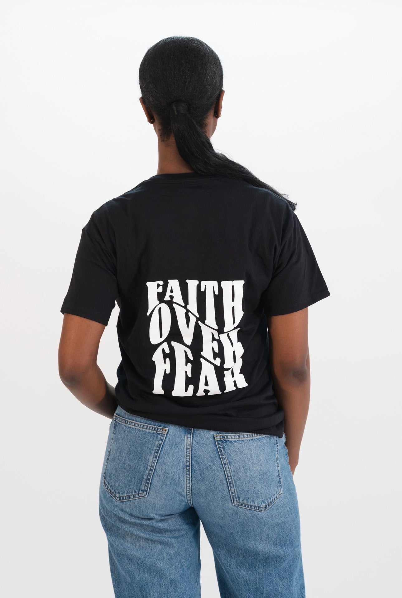 FAITH OVER FEAR PREMIUM TEE | BLACK / WHITE