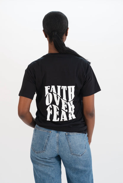 FAITH OVER FEAR PREMIUM TEE | BLACK / WHITE