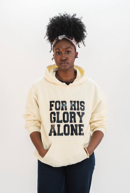 FOR HIS GLORY PREMIUM HOODIE | OFF WHITE / BLACK