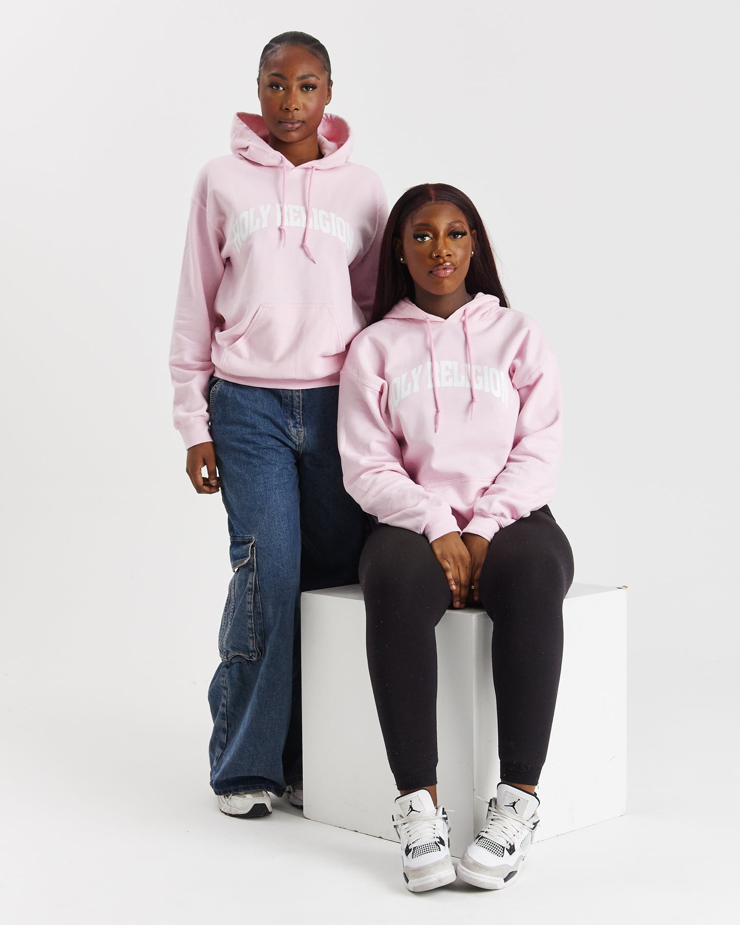 FAITH OVER FEAR HOODIE | PINK / WHITE