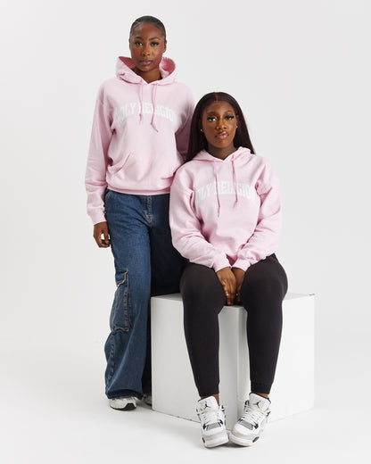 FAITH OVER FEAR HOODIE | PINK / WHITE