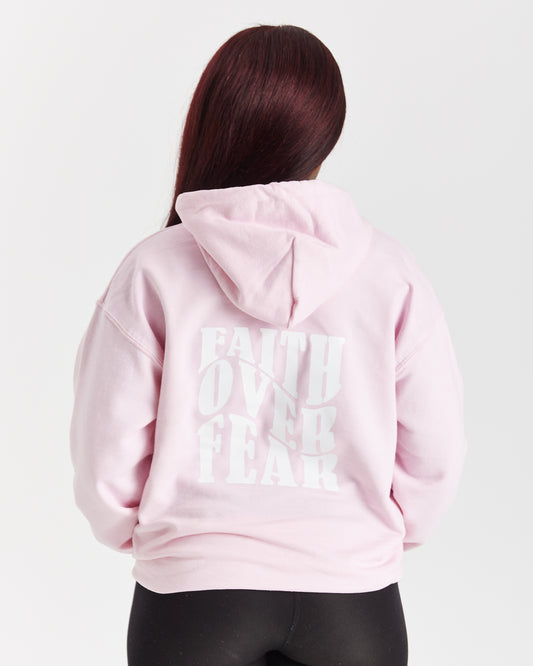 FAITH OVER FEAR HOODIE (BABY PINK)