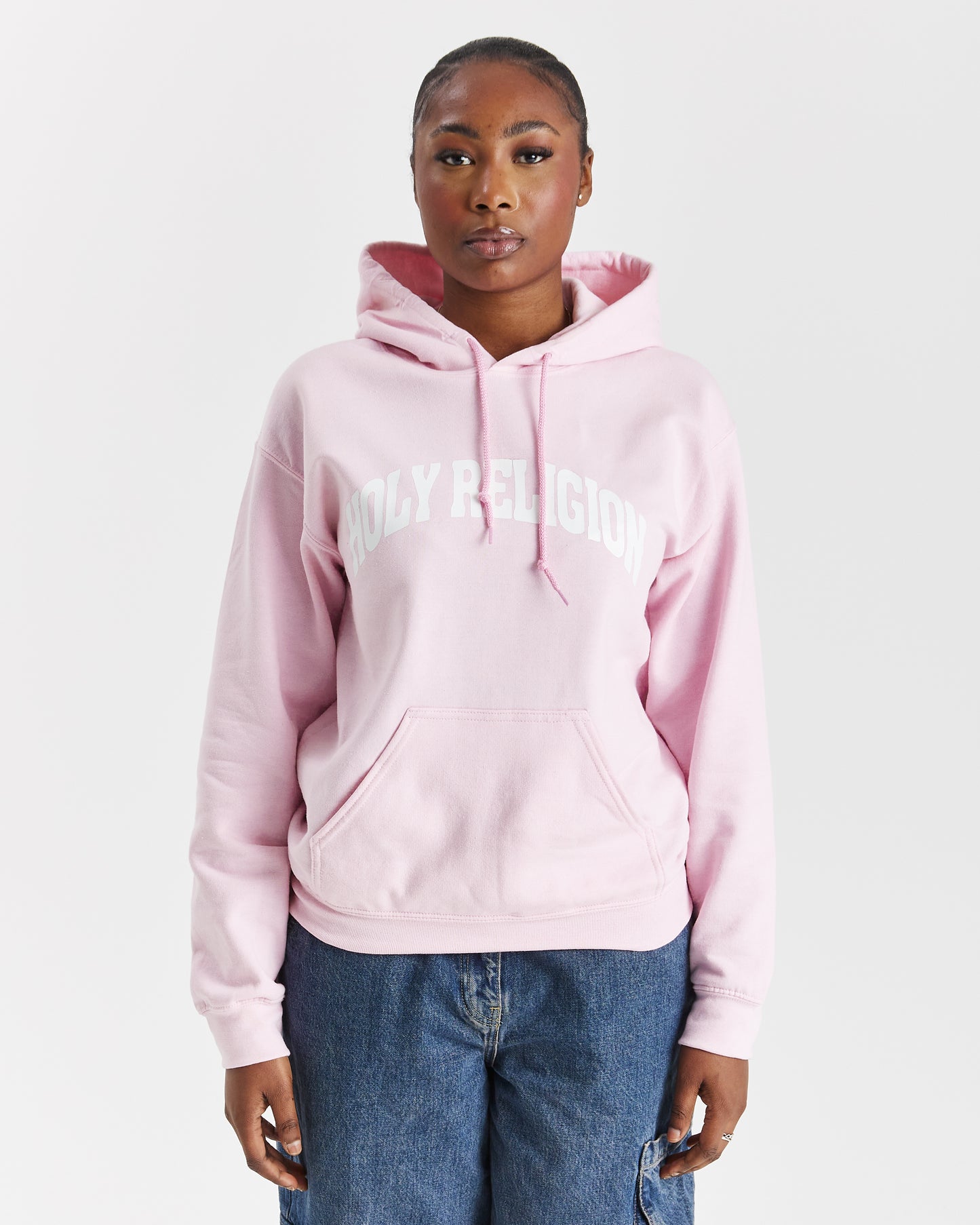 FAITH OVER FEAR HOODIE | PINK / WHITE